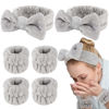 Picture of WHAVEL 6PCS Spa Headband and Wristband Set, Face Wash Headband Makeup Skincare Headband Wrist Bands for Washing Face