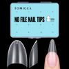 Picture of TOMICCA Short Almond Nail Tips, Press on Nail Tips Almond Half Cover Acrylic Nails Full Matte, No C Curve Fake Nail Tips for Nail Extension Art Home DIY Nail Salon 504Pcs 12 Sizes