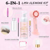 Picture of EMEDA Lash Shampoo Kit 2.02 fl oz Lash Cleaning Kit with Rechargeable Fan Dryer/Brush/Rinse Bottle, Oil-free Cleanser Wash for Extensions & Clusters & Natural Eyelashes, Cleaner for Eyelash Care