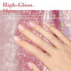 Picture of RARJSM Nude Gel Polish Sheer Pink Silver Glitter Jelly Shimmery Nail Gel Polish Iridescent Sparkly Light Pink Soak off Translucent Natural Skin Tone Color 15ml UV LED Cured French Manicure Homa Salon