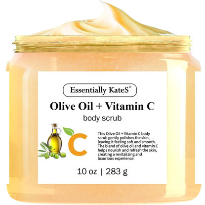 Picture of Olive Oil + Vitamin C Body Scrub 10 oz - A long lasting hydration while improving its texture - The best stocking stuffer