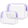 Picture of PACKISM Clear Makeup Bags - 2 Pack TSA Approved Toiletry Bags in 2 Size Clear Travels Bags for Toiletries, Clear Cosmetic Bags Airport Carry on Clear Compliant Bag, Light Purple
