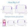 Picture of PACKISM Clear Makeup Bags - 2 Pack TSA Approved Toiletry Bags in 2 Size Clear Travels Bags for Toiletries, Clear Cosmetic Bags Airport Carry on Clear Compliant Bag, Light Purple