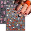 Picture of 8Sheets Halloween Nail Art Stickers Cute Ghost Pumpkin 3D Self-Adhesive Nail Decals Spider Web Blood Flame Designs Nail Decorations Fall Thanksgiving Nail Supplies for Women DIY Manicure Art