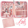 Picture of Manicure Set 30 in 1 Nail Clipper set, REDFLOW nail clippers, fingernail & toenail clippers, Manicure Tools, pedicure tools, Suitable for Travel Manicure Kit, Nail Set Kit With Everything Profe