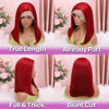 Picture of HIRIREMY 16 Inch Bob 99J Burgundy 13x4 HD Lace Front Wigs Human Hair Pre Plucked Glueless Transparent Frontal Lace Bob Wig Human Hair Straight Bob Wigs for Black Women with Baby Hair Wine Red