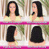 Picture of HIRIREMY Curly Bob Wig Human Hair Glueless 5x5 HD Lace Closure Wigs Human Hair Pre Plucked Wear and Go Glueless Short Deep Wave Curly Lace Front Wigs Human Hair for Black Women Wet and Wavy 14 Inch