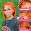 Picture of HIRIREMY Ginger Bob Lace Front Wigs Human Hair for Black Women 13x4 HD Lace Frontal Straight Bob Orange Ginger Wig Lace Front Human Hair Pre Plucked Hairline with Baby Hair Brazilian #350 12 Inch