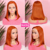 Picture of HIRIREMY Ginger Bob Lace Front Wigs Human Hair for Black Women 13x4 HD Lace Frontal Straight Bob Orange Ginger Wig Lace Front Human Hair Pre Plucked Hairline with Baby Hair Brazilian #350 12 Inch