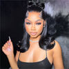 Picture of HIRIREMY Straight Lace Front Wigs Human Hair Pre Plucked 13x4 HD Lace Frontal Wigs Wear and Go Glueless Wigs Human Hair for Black Women 180% Density Natural Hairline with Baby Hair 18 Inch