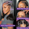 Picture of HIRIREMY Straight Lace Front Wigs Human Hair Pre Plucked 13x4 HD Lace Frontal Wigs Wear and Go Glueless Wigs Human Hair for Black Women 180% Density Natural Hairline with Baby Hair 18 Inch