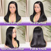 Picture of HIRIREMY Straight Lace Front Wigs Human Hair Pre Plucked 13x4 HD Lace Frontal Wigs Wear and Go Glueless Wigs Human Hair for Black Women 180% Density Natural Hairline with Baby Hair 18 Inch