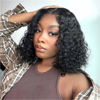 Picture of HIRIREMY Deep Wave Bob Wig Human Hair 13x4 HD Lace Frontal Bob Wigs for Black Women Wet and Wavy Short Curly Lace Front Wigs Human Hair Pre Plucked Wear and Go 12 Inch