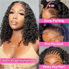 Picture of HIRIREMY Deep Wave Bob Wig Human Hair 13x4 HD Lace Frontal Bob Wigs for Black Women Wet and Wavy Short Curly Lace Front Wigs Human Hair Pre Plucked Wear and Go 12 Inch