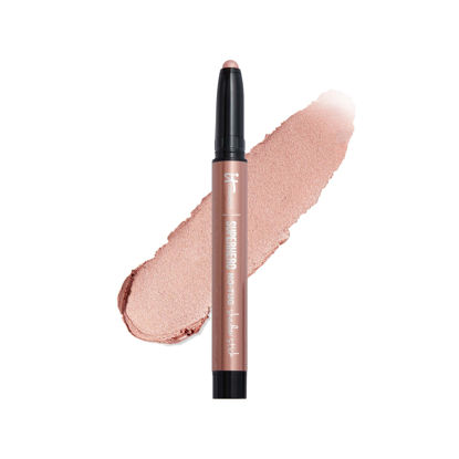Picture of IT Cosmetics Superhero No-Tug Waterproof Eyeshadow Stick, Silk Armor - Warm Rose Gold - Longwear, Blendable Cream Eyeshadow with Built-In Primer - Suitable for Sensitive Eyes - 0.05 oz
