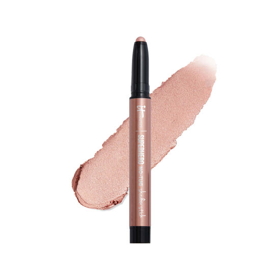 Picture of IT Cosmetics Superhero No-Tug Waterproof Eyeshadow Stick, Silk Armor - Warm Rose Gold - Longwear, Blendable Cream Eyeshadow with Built-In Primer - Suitable for Sensitive Eyes - 0.05 oz