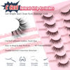 Picture of Natural Cat Eye Lashes Wispy Eyelashes 14mm Lightweight False Eyelashes 3D Volume Natural Strip Lashes 0.1mm Thin Cotton Band Lashes Pack C Curl Soft Lashes 7 Pairs Siligli