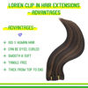 Picture of LORIEN Clip in Hair Extensions Real Human Hair, 24 Inch 120g, 1B/6 Natural Black to Chestnut Brown, Clip in 100% Brazilian Remy Human Hair Extensions 8pcs Per Set with 18 Clips Double Weft