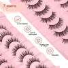 Picture of Lashes False Eyelashes Natural 16mm Wispy Lashes Pack Fluffy Eyelashes C Curl Strip Lashes Weightless False Lashes 0.1MM Thin Band Eyelash 3D Volume Soft Lashes Siligli 7 Pair Lash