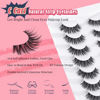 Picture of Wispy Lashes False Eyelashes Natural 16mm Fluffy Eyelashes Strip Lashes Pack 3D Volume Lashes 0.1MM Extra Thin Cotton Band Fake Eyelashes Soft Full Lashes C Curl Lashes Pack Siligli 7 Pair