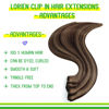 Picture of LORIEN Clip in Hair Extensions Real Human Hair, 24 Inch 120g, 2/6 Dark Brown to Chestnut Brown, Clip in 100% Brazilian Remy Human Hair Extensions 8pcs Per Set with 18 Clips Double Weft