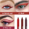 Picture of evpct 3Pcs Red & Ruby Red & Wine Red Gel Glitter Eyeliner Pencils Set for Women Waterproof Smudge Proof lapiz de ojos delineador de ojos contra el agua Eye Liner Makeup 14 17 18
