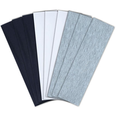 Picture of 9Pcs Headbands for women Non Slip Headband, Soft Elastic Hair Bands for Women's Hair, Fashion Cotton Cloth Stretchy Sweat Bands Headbands for Sports, Makeup, Gym, Running,Yoga, Workout (3Colors-A)