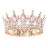 Picture of Feltent Pink Queen Crown for Women Crystal Tiara for Girl Rhinestone Wedding Headband for Bride Hair Accessories for Costume Birthday Party Prom Gifts
