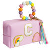 Picture of Elilier Christmas Gifts for Girls Kids, Personalized Initial Makeup Bag Pink Cosmetic Bag Travel Toiletry Bag Gifts 6 7 8 9 10 11 12 Years Old Girl Gifts Teen Girl Gifts Trendy Stuff (Small)