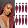 Picture of Burgundy Braiding Hair Pre Stretched 12 Inch 8 Packs Braiding Hair Extensions for Crochet Box Braids Twists Locs Hair Itch Free Soft Yaki Texture Hot Water Setting (12inch,#Burgundy)