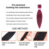 Picture of Burgundy Braiding Hair Pre Stretched 12 Inch 8 Packs Braiding Hair Extensions for Crochet Box Braids Twists Locs Hair Itch Free Soft Yaki Texture Hot Water Setting (12inch,#Burgundy)