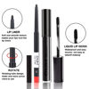 Picture of evpct 2Pcs Black Matte Liquid Lipstick and Lip Liner Gloss Stain Pencil Makeup Set DNM Long Lasting Dark Matte Lipstick 24H and with Lip Liner Set for Black women labiales mate 24 horas originales 19#
