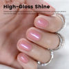 Picture of RARJSM Nude Gel Nail Polish Natural Rose Pink Purple Pearl Glitter Clear Sheer Nude Shimmer Gel Polish 15ml UV LED Soak Off Transparent Pink Color Home Salon French Manicure Varnish Curing Requires
