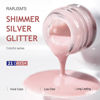 Picture of RARJSM Nude Pink Glitter Gel Polish Sparkle Jelly Pink Gold Shimmer Pigment Gel Nail Polish Sheer Transparent Neutral Color Skin Tone 15ml Natural Soak off UV LED Cured for Home Salon DIY Nail Art