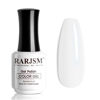 Picture of RARJSM Milky White Gel Nail Polish with Blue Glitter Clear Sheer White Nude Shimmer Gel Polish 15ml UV LED Soak Off Transparent Soft White Color Home Salon French Manicure Varnish Curing Requires