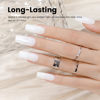 Picture of RARJSM Milky White Gel Nail Polish with Blue Glitter Clear Sheer White Nude Shimmer Gel Polish 15ml UV LED Soak Off Transparent Soft White Color Home Salon French Manicure Varnish Curing Requires