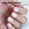 Picture of RARJSM Milky White Gel Nail Polish with Blue Glitter Clear Sheer White Nude Shimmer Gel Polish 15ml UV LED Soak Off Transparent Soft White Color Home Salon French Manicure Varnish Curing Requires