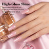 Picture of RARJSM Nude Sheer Pink Rainbow Glitter Gel Nail Polish Chunky Gold Iridescent Sparkle Shimmer Diamond Jelly Transparent Pink Gel Polish Single Bottle Soak off UV LED Cured for Home Salon Manicure 15ML