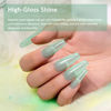 Picture of RARJSM Rainbow Glitter Gel Nail Polish Clear Pastel Green Chunky Sparkle Shimmer Jelly Iridescent Transparent Light Green Gel Polish Single Bottle Soak off UV LED Cured for Home Salon Manicure 15ML