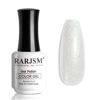 Picture of RARJSM Glitter Gel Nail Polish Pearl Shell White Chunky Sparkle Diamond Rainbow Shimmer Jelly Iridescent Gel Polish Single Bottle Soak off UV LED Cured for Home Salon Manicure 15ML 1PC