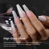 Picture of RARJSM Glitter Gel Nail Polish Pearl Shell White Chunky Sparkle Diamond Rainbow Shimmer Jelly Iridescent Gel Polish Single Bottle Soak off UV LED Cured for Home Salon Manicure 15ML 1PC