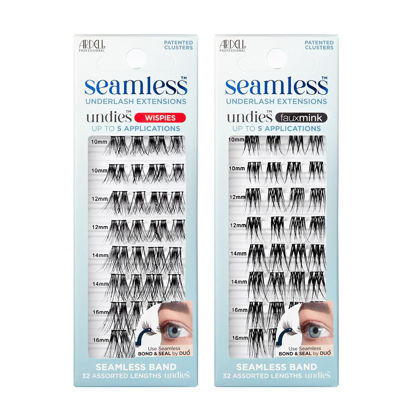 Picture of Ardell Seamless Extensions Refill Kit, Wispies And Faux Mink Combo Pack, 32 Assorted Lengths, Customizable DIY Underlash Clusters for Natural Volume & Length
