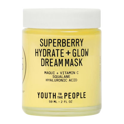 Picture of Youth To The People Superberry Hydrate + Glow Dream Mask, Full Size (2 fl oz), Vitamin C Face Moisturizer, Plumps + Brightens Skin, Treats Dullness + Uneven Tone, Vegan