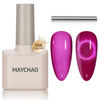 Picture of MAYCHAO 15ML Cat Eye Gel Nail Polish 1Pc Dragon Fruit Gel Polish with Magnet Soak off Holographic Magnetic Nail Polish for Nail Art Manicure Salon DIY at Home, 0.5 OZ