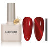 Picture of MAYCHAO 15ML Cat Eye Gel Nail Polish 1Pc Red Gel Polish with Magnet Soak off Holographic Magnetic Nail Polish for Nail Art Manicure Salon DIY at Home, 0.5 OZ