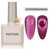 Picture of MAYCHAO 15ML Cat Eye Gel Nail Polish 1Pc Plum Gel Polish with Magnet Soak off Holographic Magnetic Nail Polish for Nail Art Manicure Salon DIY at Home, 0.5 OZ
