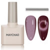 Picture of MAYCHAO 15ML Cat Eye Gel Nail Polish 1Pc Grape Gel Polish with Magnet Soak off Holographic Magnetic Nail Polish for Nail Art Manicure Salon DIY at Home, 0.5 OZ