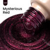 Picture of MAYCHAO 15ML Cat Eye Gel Nail Polish 1Pc Mysterious Red Gel Polish with Magnet Soak off Holographic Magnetic Nail Polish for Nail Art Manicure Salon DIY at Home, 0.5 OZ