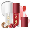 Picture of BANGFENG 2Pack Big Brush Head Hydrating Lip Glow Oil Plumping Lip Tint, Hydrating Lip Gloss Tinted Lip Balm Transparent Lip Care, Long Lasting Nourishing Non-sticky Fresh Texture (Cherry+Coco)