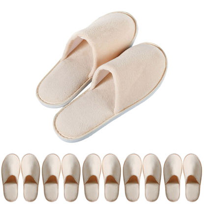 Picture of OSTADARRA 6 Pairs Spa Slippers, Non Slip Disposable Slippers For Guest, Washable Reusable, Which Can Be Used As Women Men, House, Indoor, Bathroom, Bedroom, Hotel, Bride Slippers